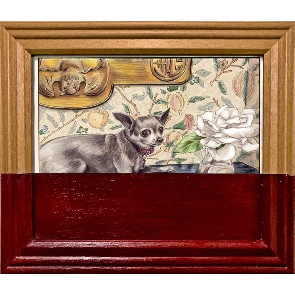 Foster Cranz Art+Design Other - Original Dip Dye Framed Dog ART Portrait